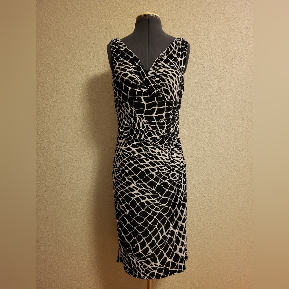 Lauren Ralph Lauren Black & White Knit Dress Size 8